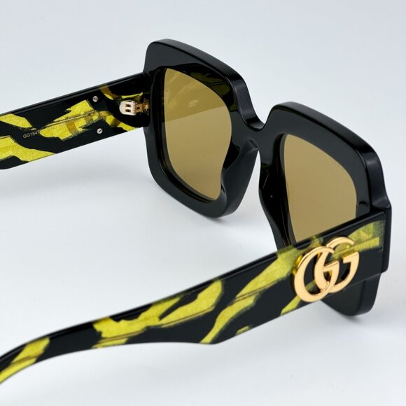 Gucci GG1547S 004 BRAND NEW Sunglasses Black Brown Women Square - Picture 7 of 12